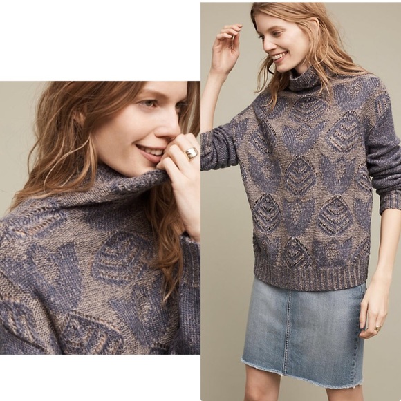 Anthropologie Sweaters - ❌SOLD ❌Stitched FoliageTurtleneck